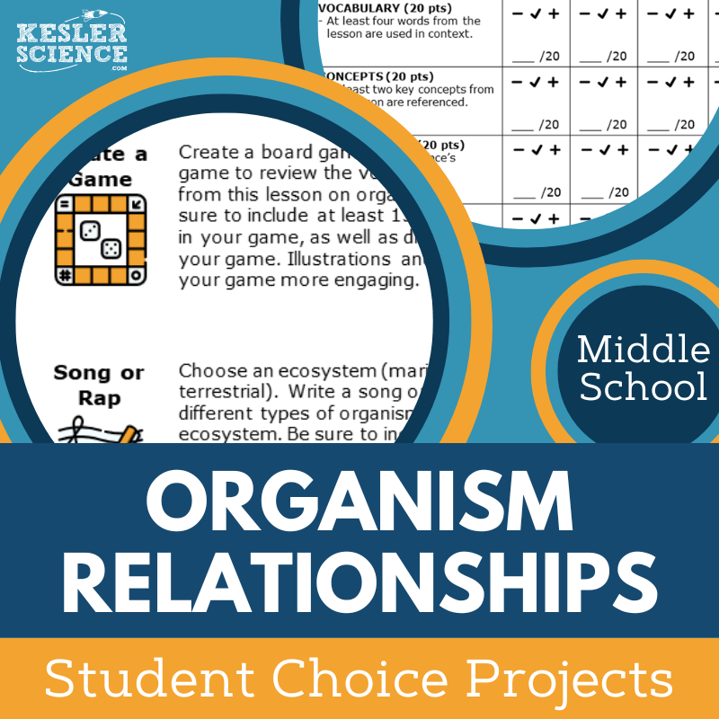 Organism Relationships - Student Choice Projects - MS