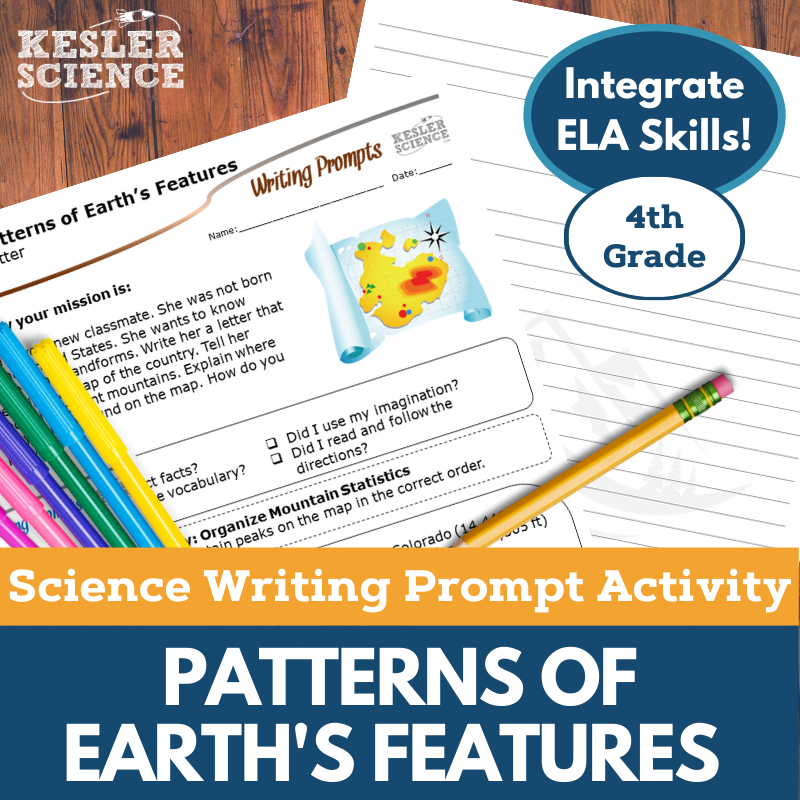 Writing Prompts - Patterns of Earth's Features - 4th Gr NGSS