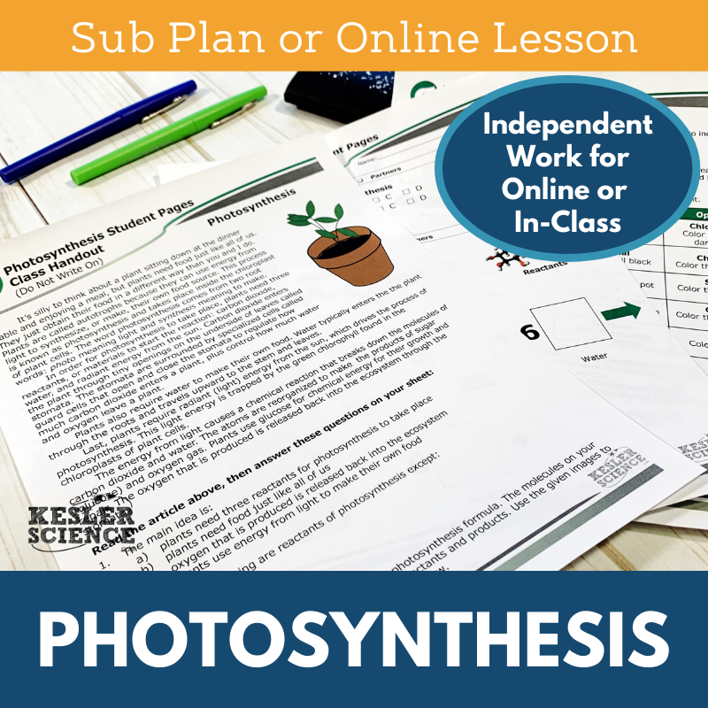 MS 6th 7th 8th - Photosynthesis - Sub Plans