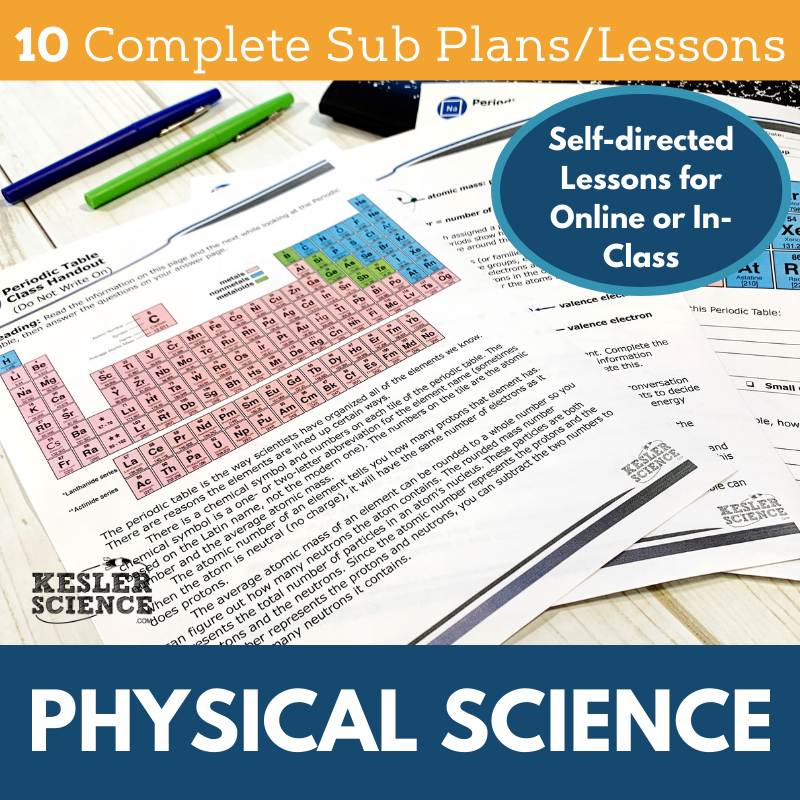 Sub Plans Bundle - Physical Science - MS 6-8