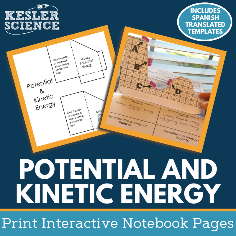 Potential & Kinetic Energy Interactive Notebook Pages - Paper INB - MS 6-8