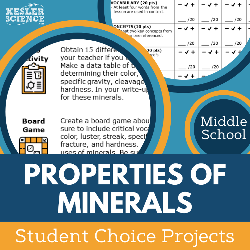 Properties of Minerals - Student Choice Projects - MS