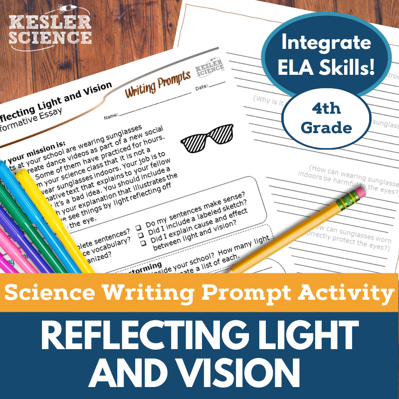 Writing Prompts - Reflecting Light & Vision - 4th Gr NGSS