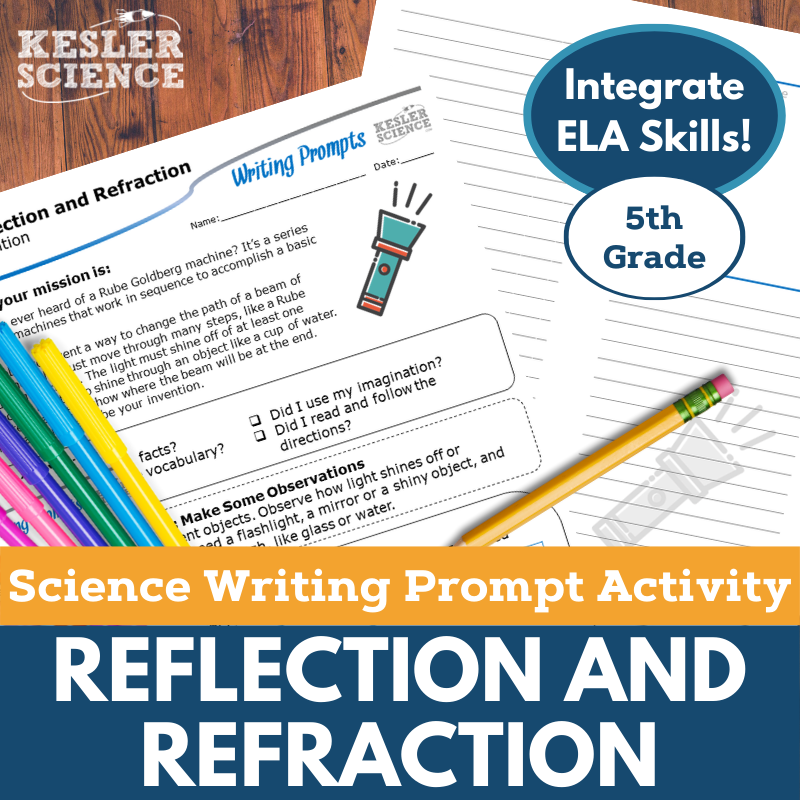 Writing Prompts - Reflection & Refraction - 5th Gr