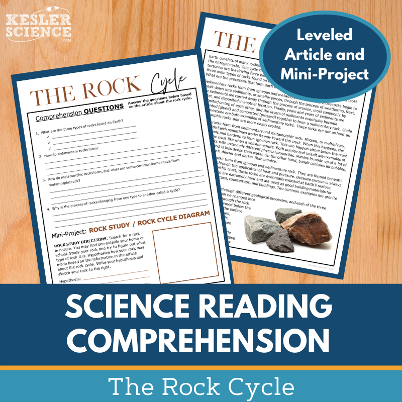 MS 6th 7th 8th Science Reading Comprehension Passages - VOL. 2 - Rock Cycle