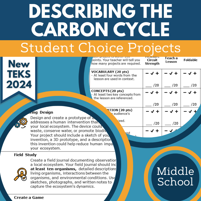 Describing the Carbon Cycle - Student Choice Projects, New TEKS 8.11C