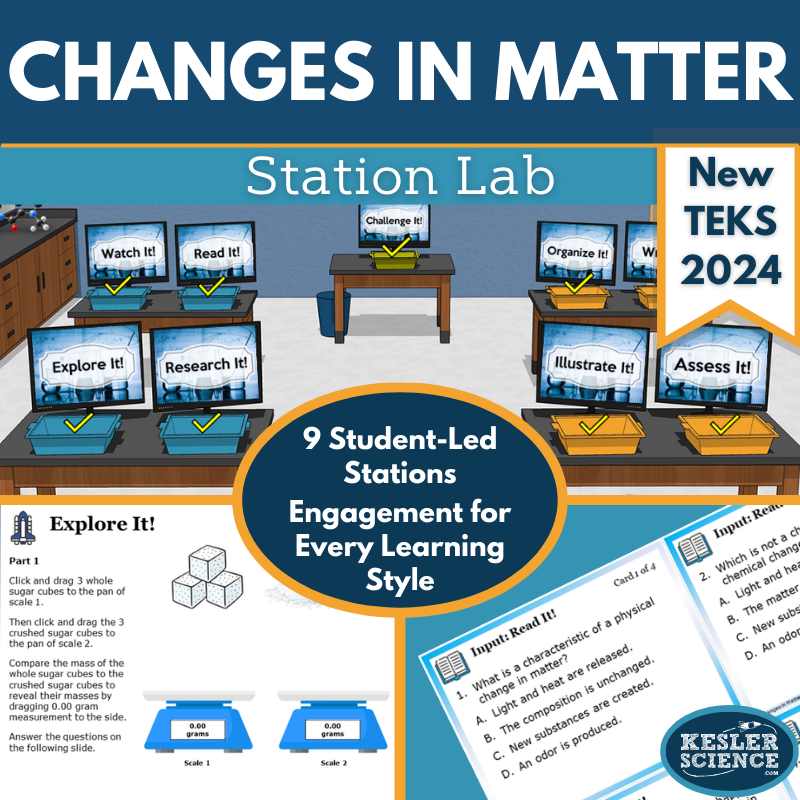 Changes in Matter Station Lab - New TEKS 7.6C