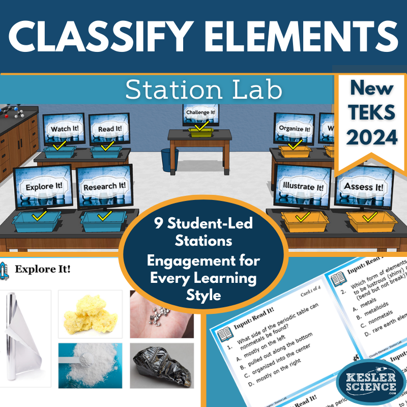 Classify Elements Station Lab - New TEKS 6.6C