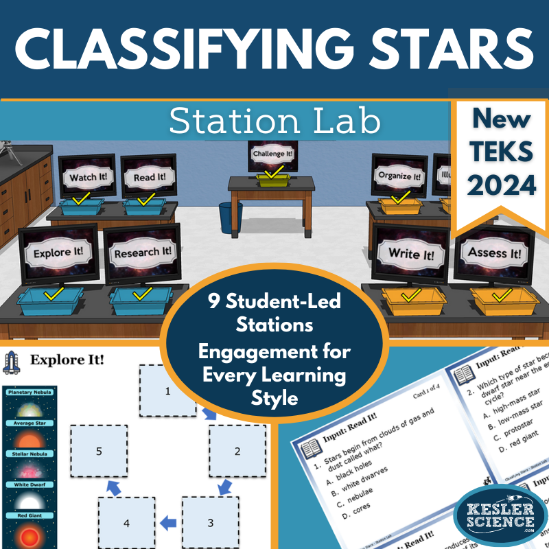 Classifying Stars Station Lab - New TEKS 8.9A