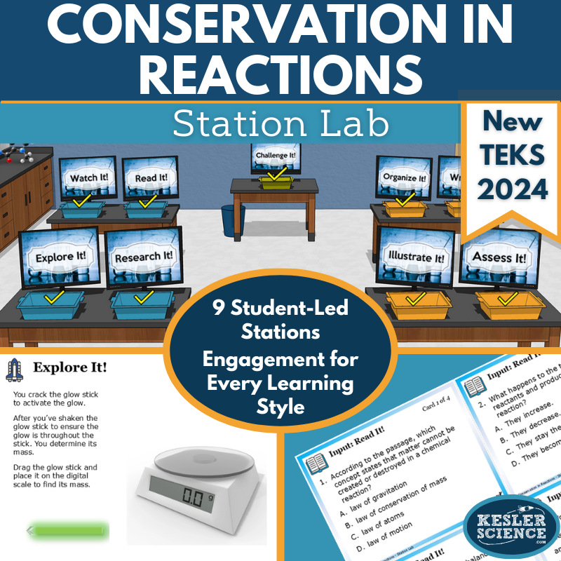 Conservation in Reactions Station Lab-New TEKS 8.6E