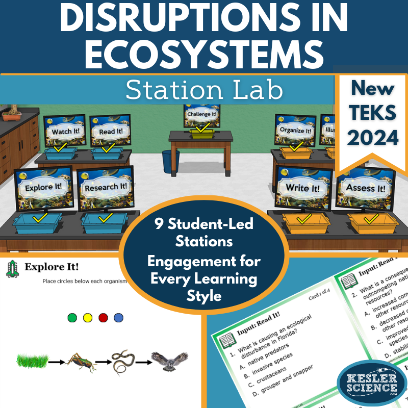Disruptions in Ecosystems Station Lab -New TEKS 8.12A