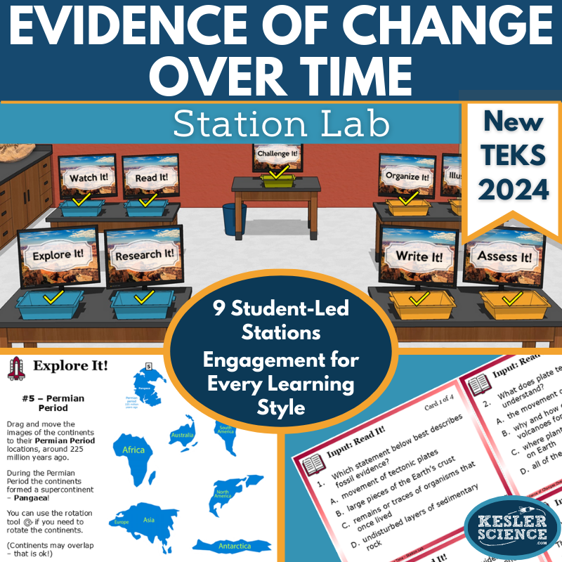 Evidence of Changes Over Time Station Lab - New TEKS 7.10A