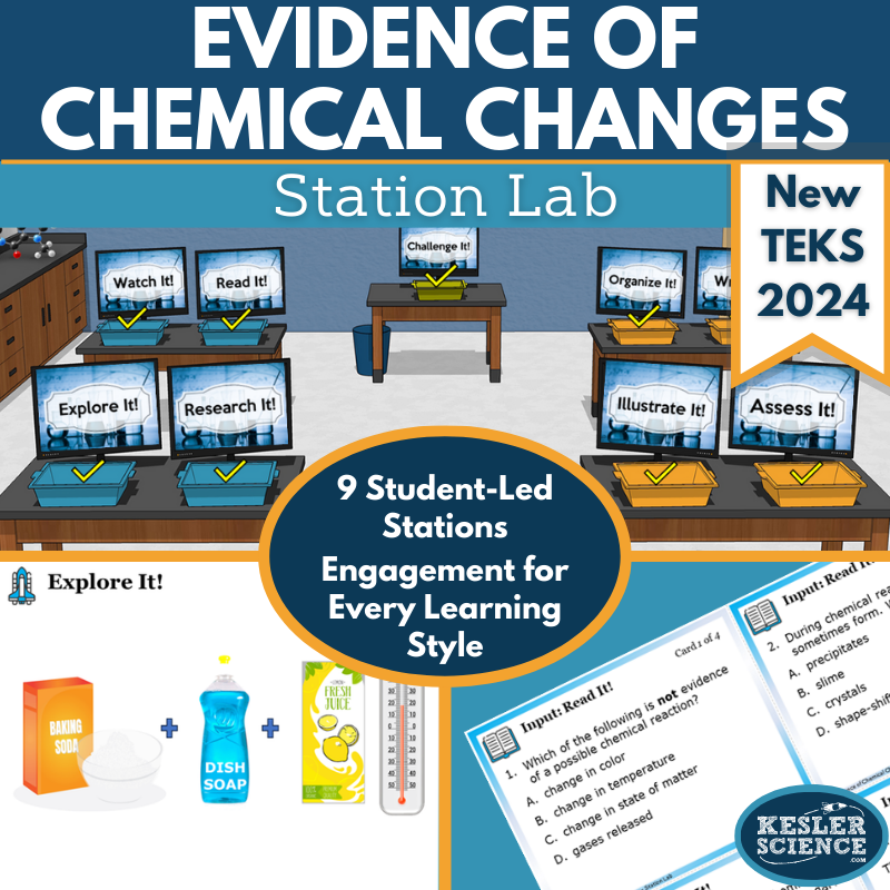 Evidence of Chemical Changes Station Lab - New TEKS 6.6E
