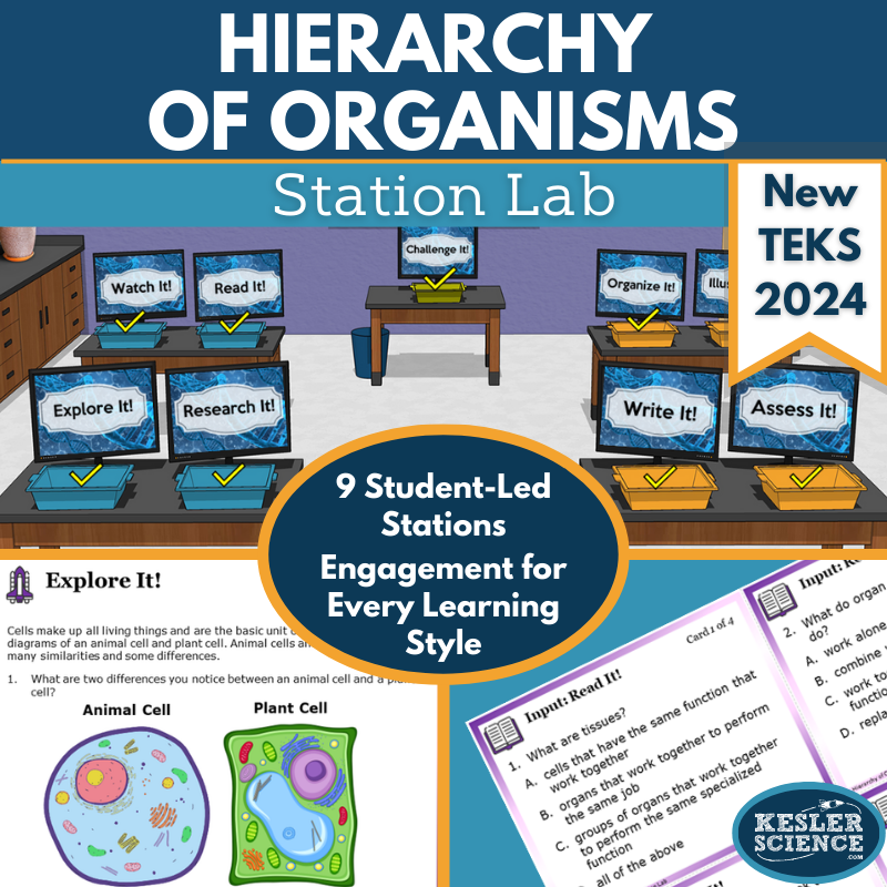 Hierarchy of Organisms Station Lab - New TEKS 7.13B
