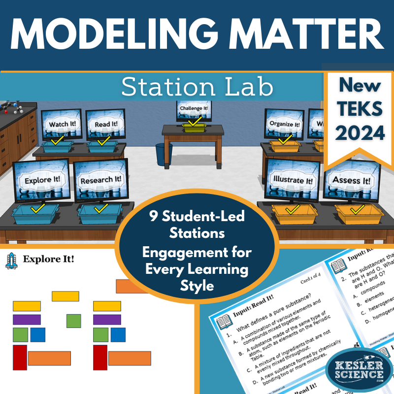 Modeling Matter Station Lab - New TEKS  8.6A