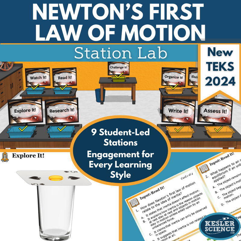 Newton's First Law of Motion Station Lab- New TEKS 7.7D