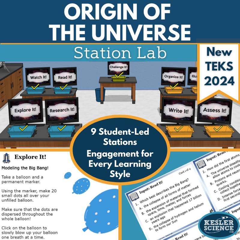 Origins of the Universe Station Lab - New TEKS 8.9C