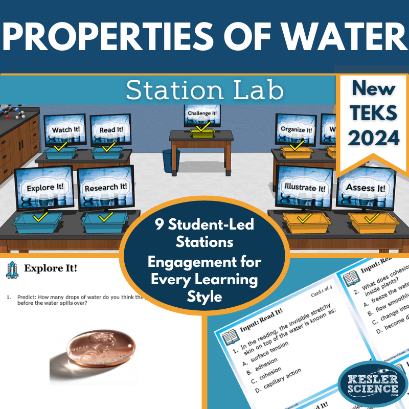 Properties of Water Station Lab - New TEKS 8.6C