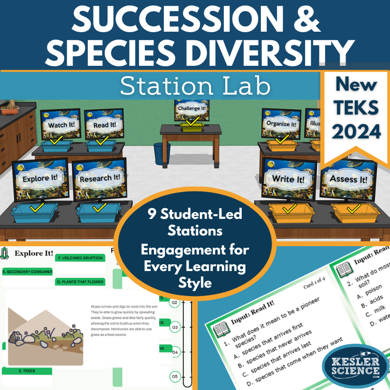 Succession & Species Diversity Station Lab - New TEKS 8.12B
