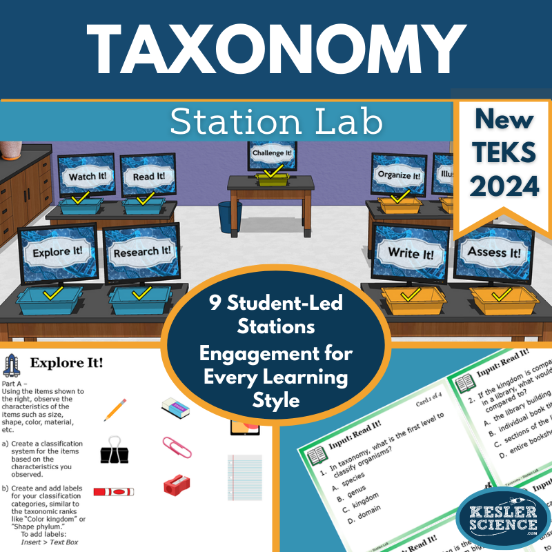 Taxonomy Station Lab - New 2021 TEKS 7.14A