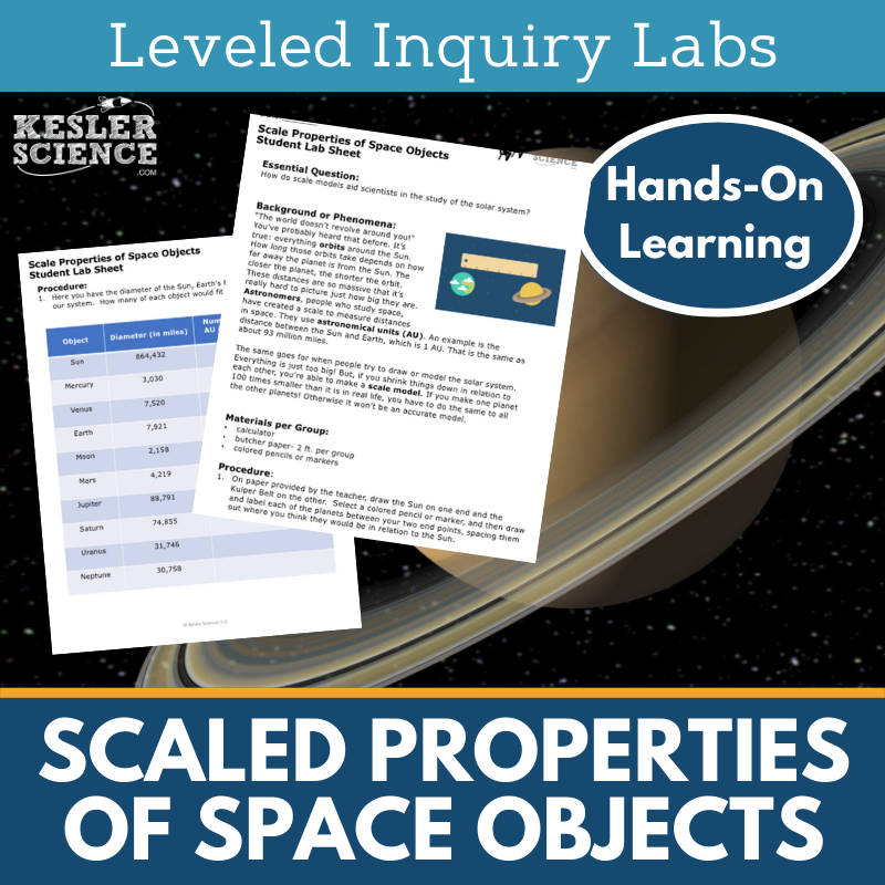 Scaled Properties of Solar System Objects Inquiry Lab - NGSS MS ESS1-3