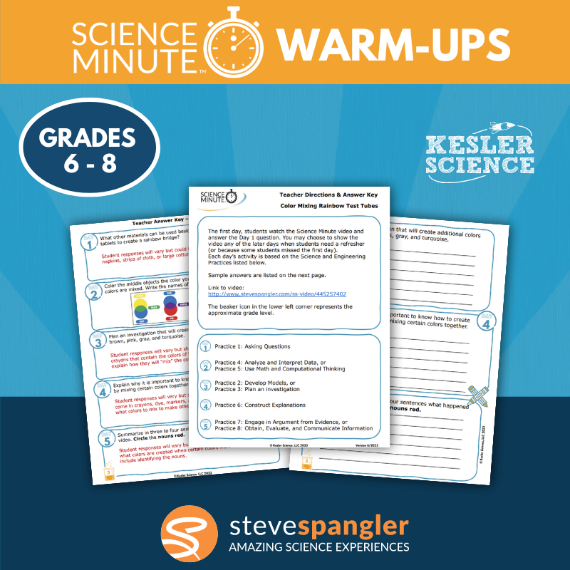 MS 6th 7th 8th Science Minute Daily Warmups/Bellringers