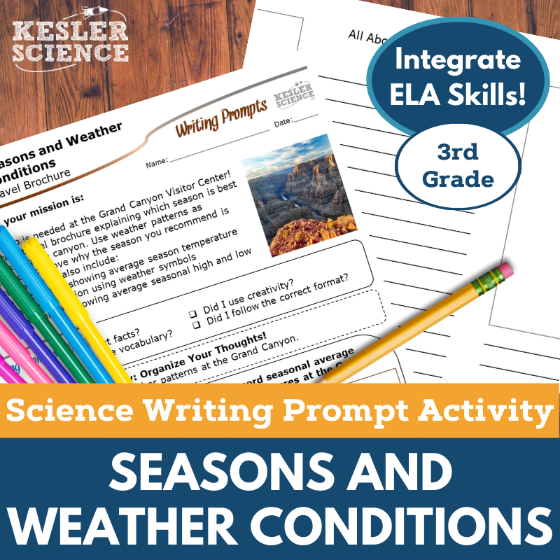 Writing Prompts - Seasons & Weather Conditions - 3rd Gr NGSS