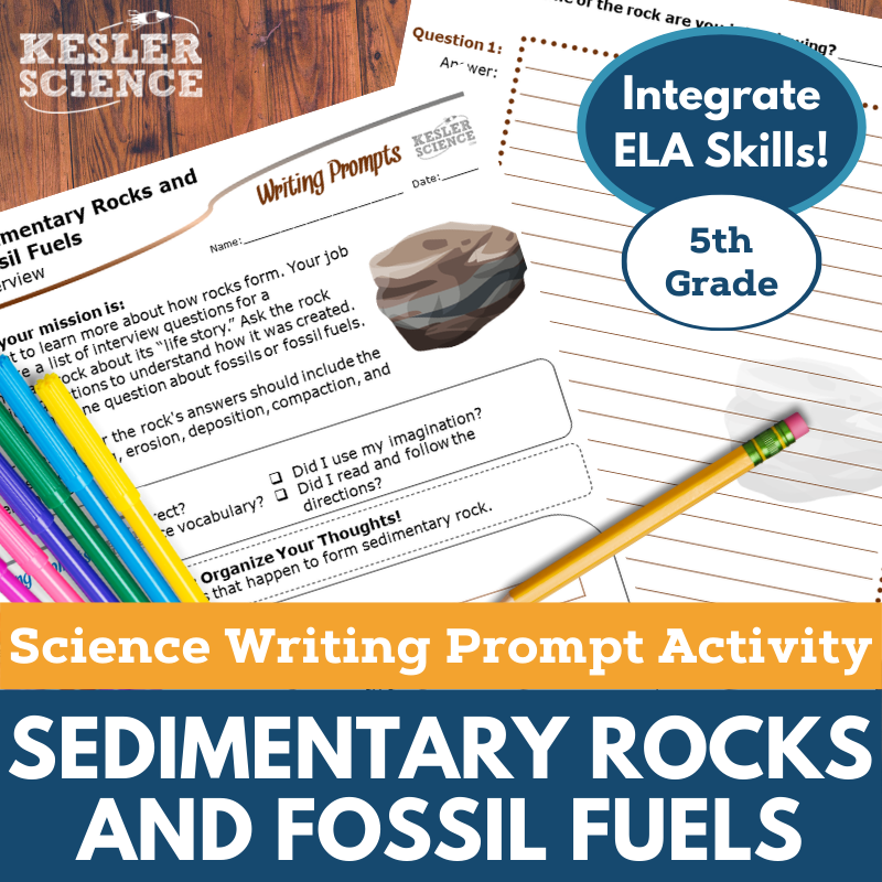 Writing Prompts - Sedimentary Rocks & Fossil Fuels - 5th Gr