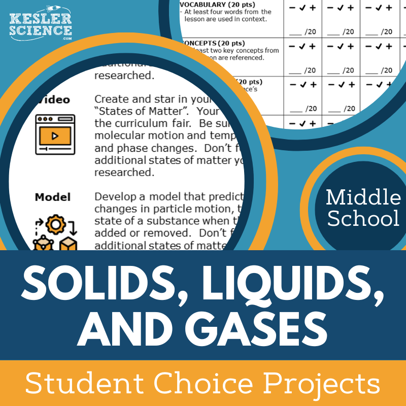 Solids, Liquids, & Gases - Student Choice Projects - MS