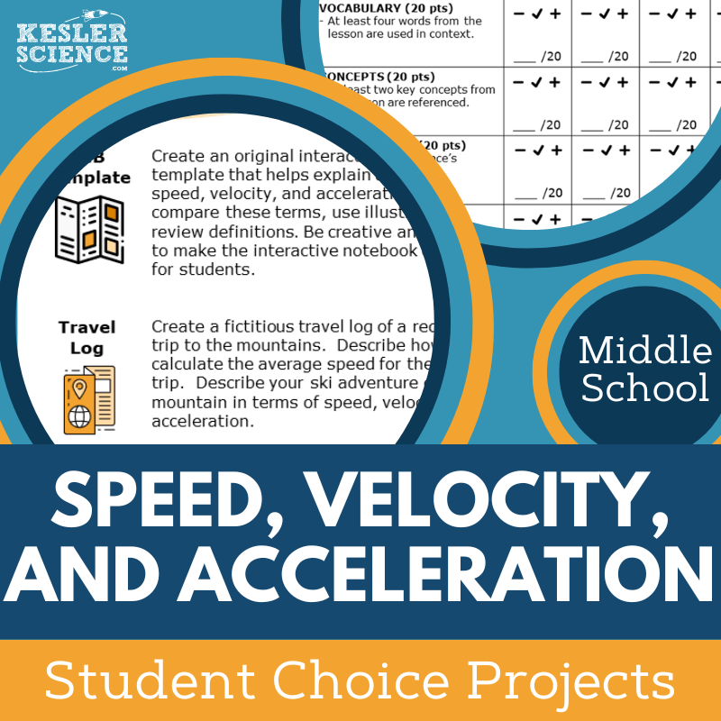 Speed, Velocity, & Acceleration - Student Choice Projects - MS