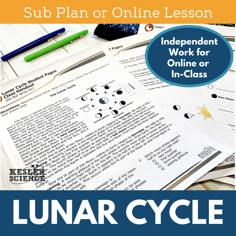MS 6th 7th 8th - Lunar Cycle - Sub Plans