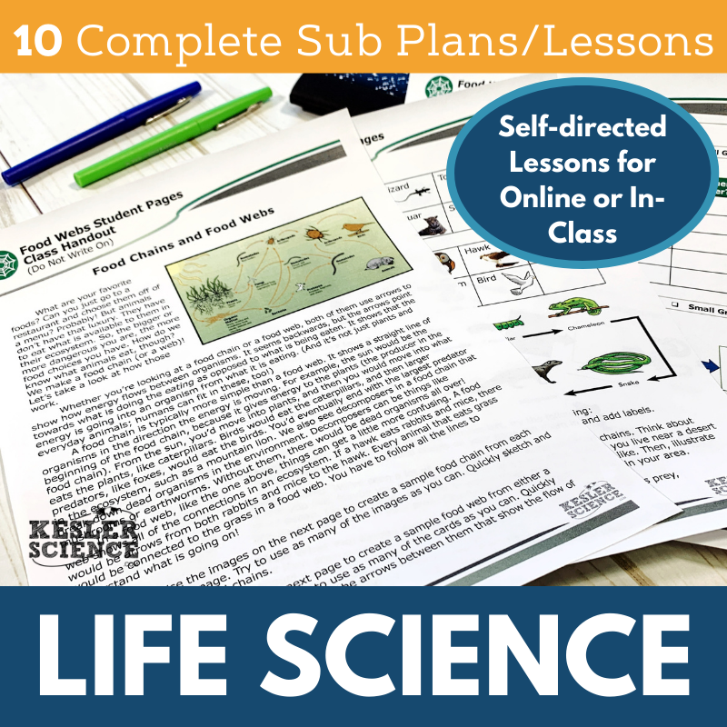 Sub Plans Bundle - Life Science - MS 6-8