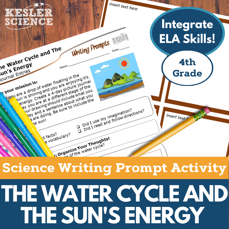 Writing Prompts - Water Cycle & Sun's Energy - 4th Gr