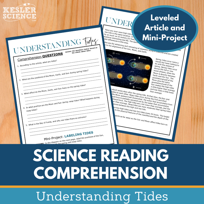 MS 6th 7th 8th Science Reading Comprehension Passages - VOL. 2 - Understanding Tides