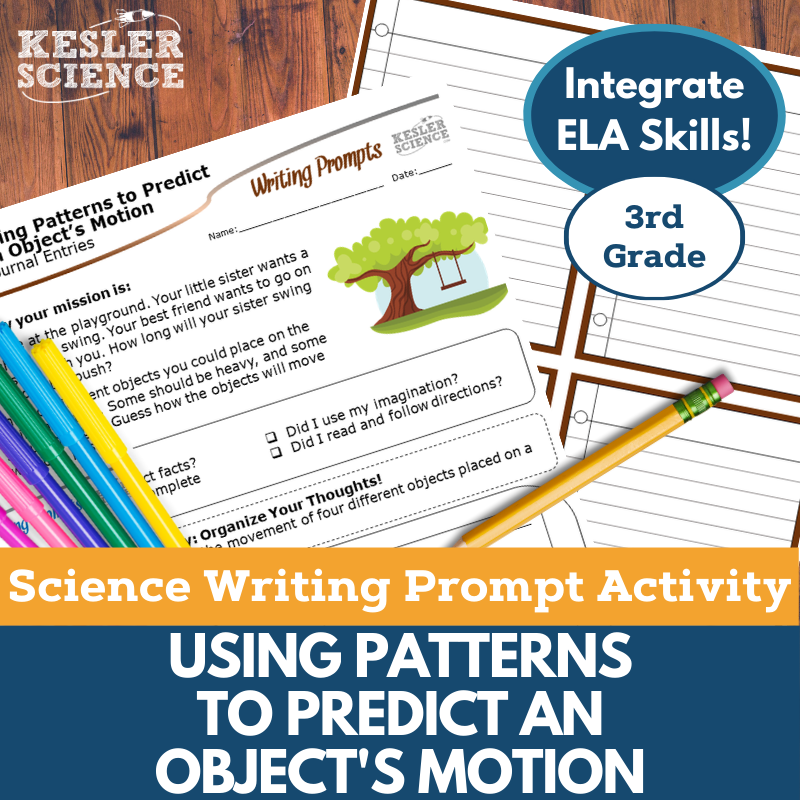 Writing Prompts - Using Patterns to Predict Motion - 3rd Gr NGSS