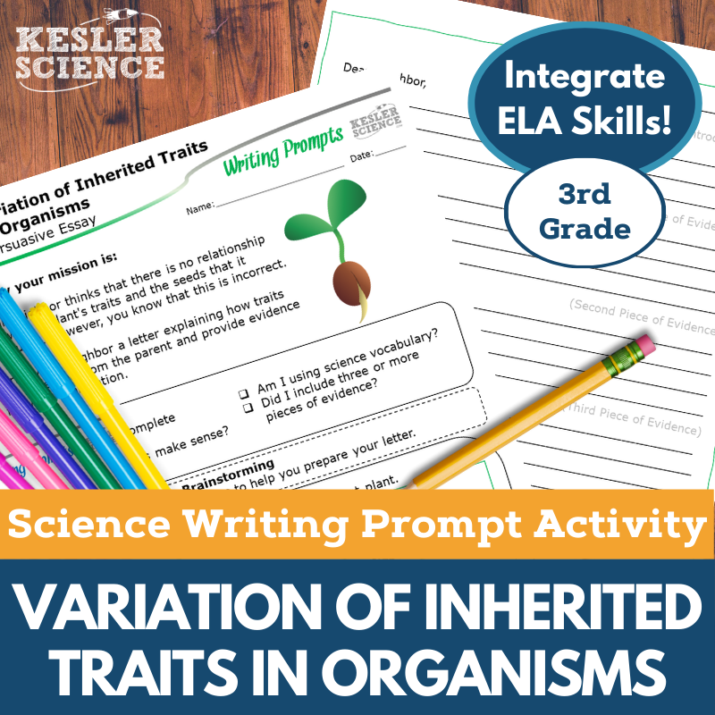 Writing Prompts - Variation of Inherited Traits - 3rd Gr NGSS