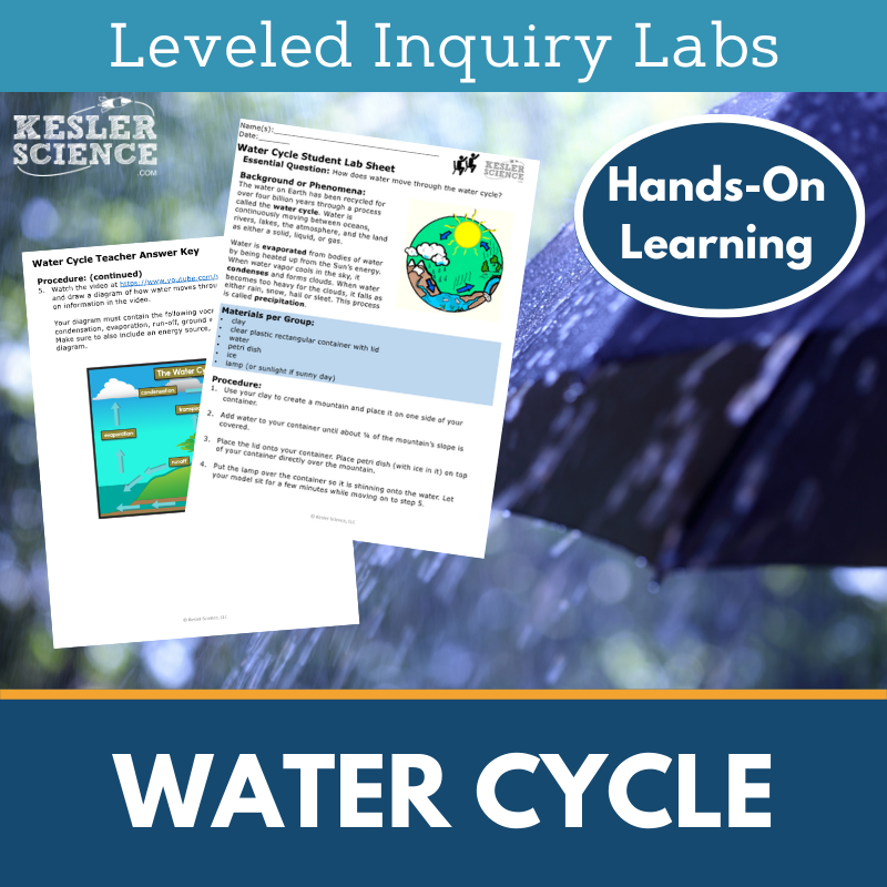Phases of Matter in the Water Cycle Inquiry Lab - MS 6-8 Science TEKS