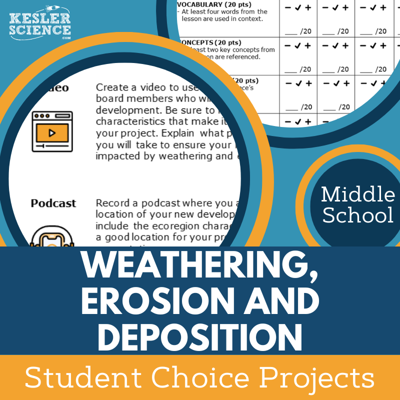 Weathering, Erosion, & Deposition - Student Choice Projects - MS