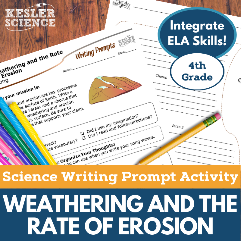 Writing Prompts - Weathering & Rate of Erosion - 4th Gr NGSS