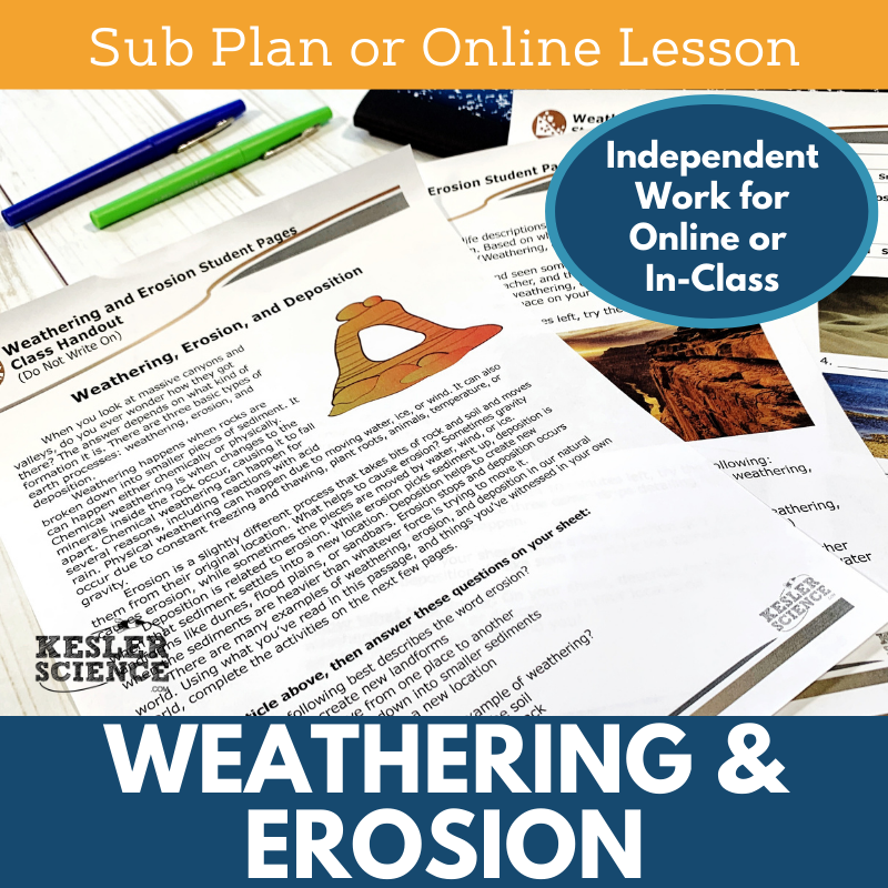 MS 6th 7th 8th - Weathering Erosion and Deposition - Sub Plans