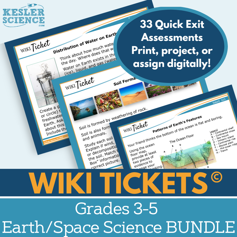 Grades 3-5 Exit Tickets - Earth, Space, Weather Set