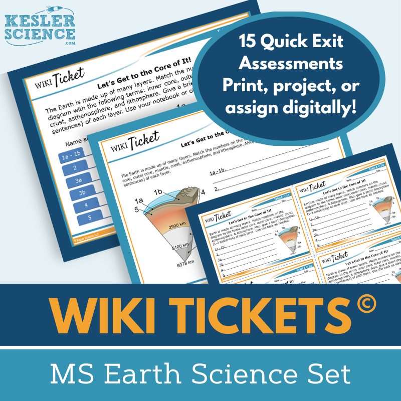 MS Earth Science Set - Exit Tickets