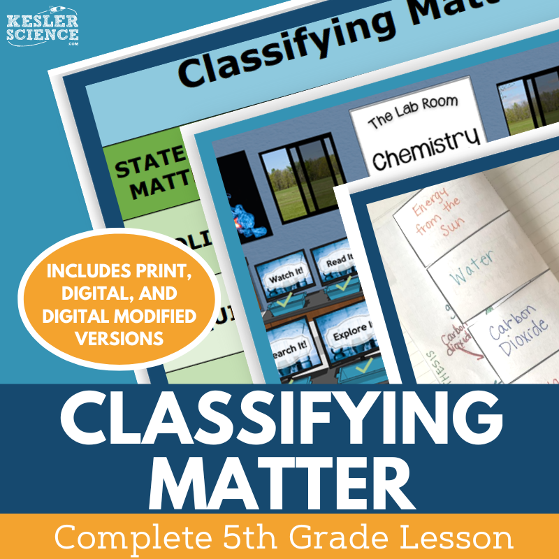Science Classifying Materials Lesson Classifying Matter - Complete Lesson Plan - Grades 4-6 – Kesler Science ...