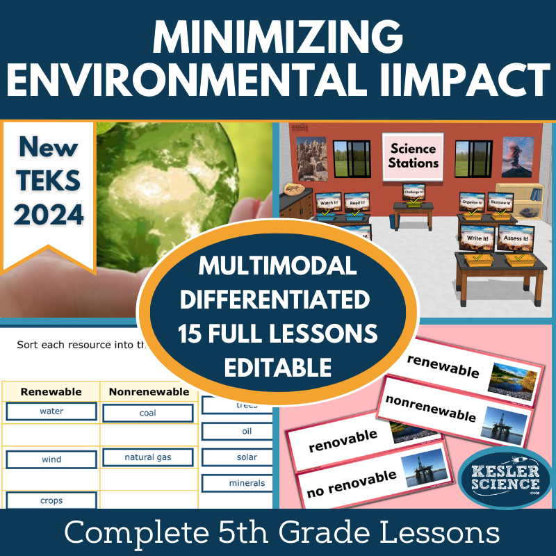 Minimizing Environmental Impact Student-Led Station Lab - Grade 5, New TEKS 5.11