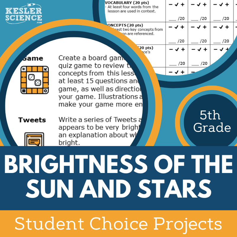 Brightness of the Sun & Stars - Student Choice Projects - 5th Grade