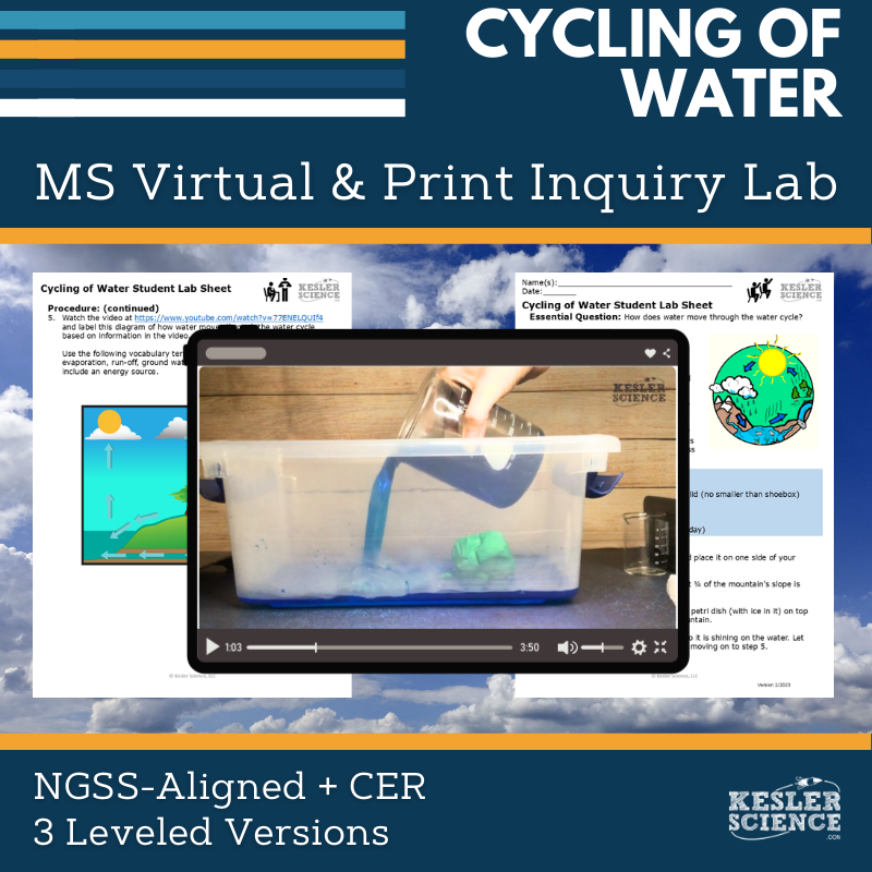 Cycling of Water Digital Inquiry Lab - NGSS MS ESS2-4