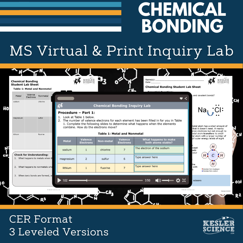 Chemical Bonding Digital Inquiry Lab - MS 6-8