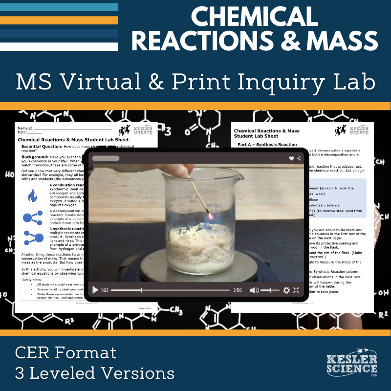 Chemical Reactions & Mass Digital Inquiry Lab - MS 6-8