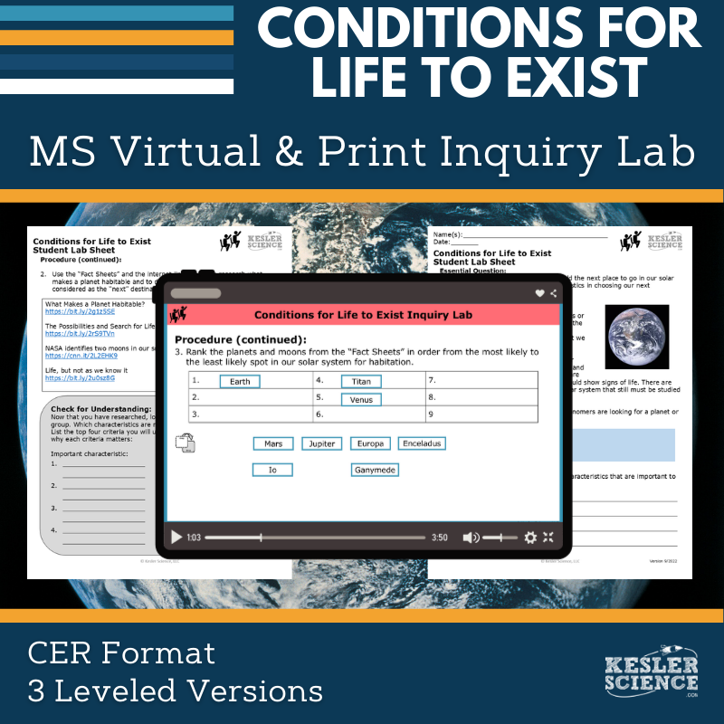 Conditions for Life to Exist Digital Inquiry Lab - MS 6-8