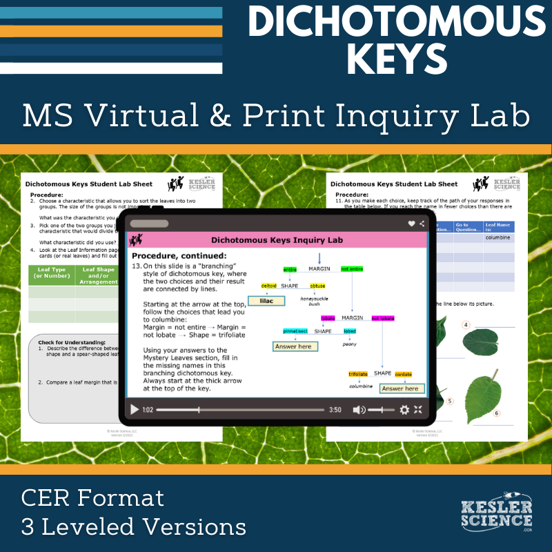 Dichotomous Keys Digital Inquiry Lab - MS 6-8